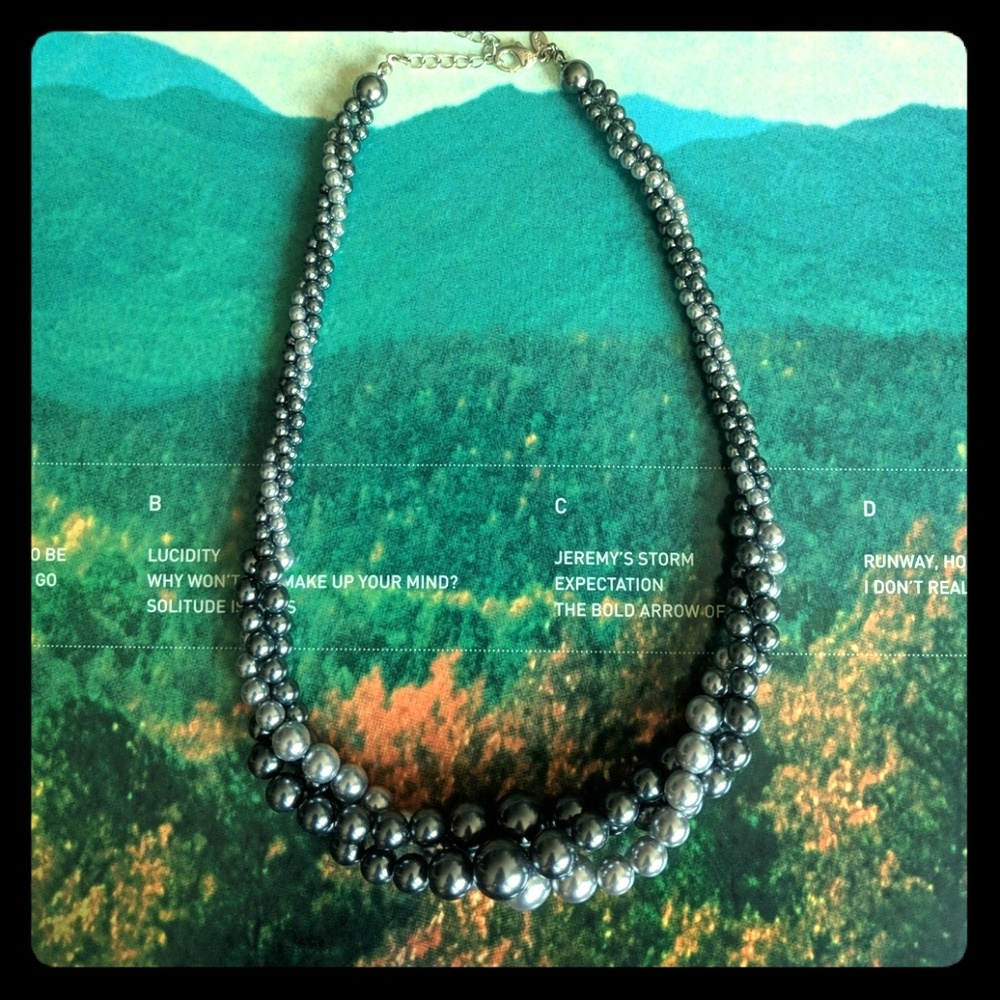 Silver Braided Pearl Necklace
